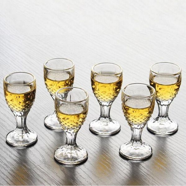 6 pcs copo de cristal tiro criativo espíritos vinho mini vidro copos de vidro beber charming espesso pequeno lj200821