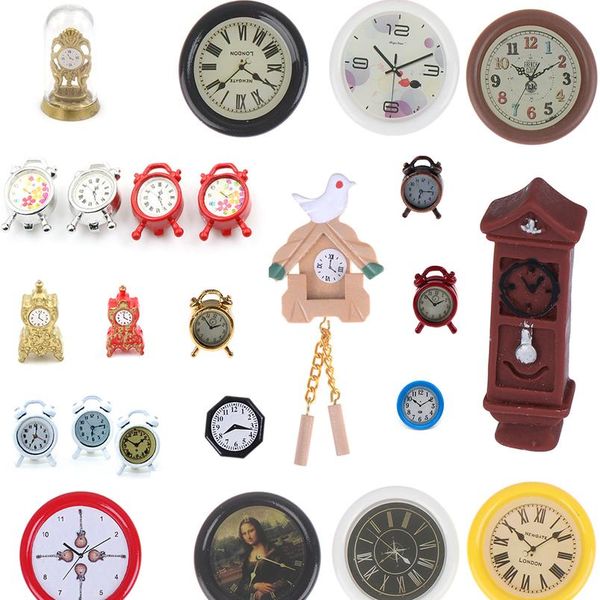 

1:12 масштаб кукольный домик миниатюрные настенные часы play doll house miniaturas home decor аксессуары игрушка притвориться play furni wmt