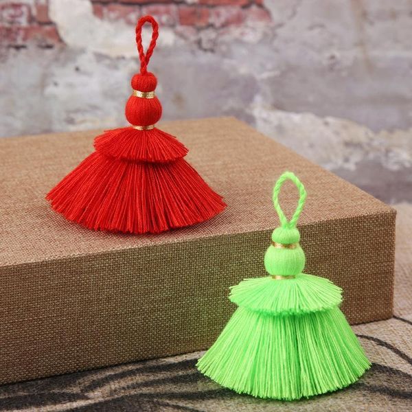 

2pcs mini fashion tower layer tassel diy jewelry curtain garments decorative accessories key chain handbag pendant craft tassels h sqcpcp