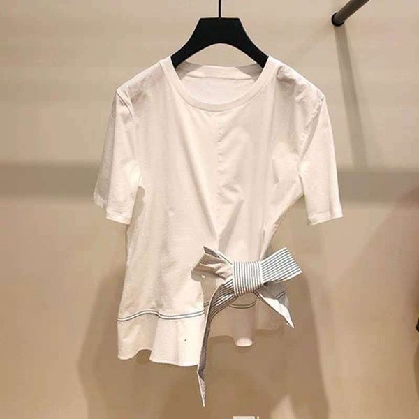 

fadan s family 20 spring and summer new simple leisure fashion exquisite all-round t-shirt cotton short sleeve t-shirt women 9mlqx, White
