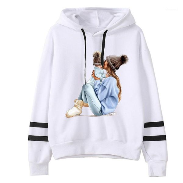 

new 2019 autumn winter women mom mouse print hoodies the twins baby mouse printed hooded printting sweatshirt1, Black