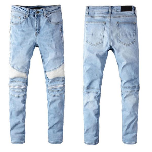 

mens jeans pants stylist jean distressed ripped biker jean slim fit motorcycle denim jeans brand new arrivals denim jeans, Blue