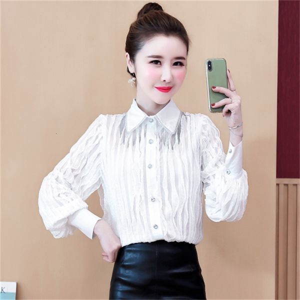 

women's fashionable blouses and korean fashion clothes for office ladies ht0d, White