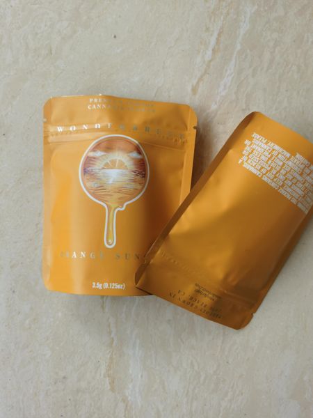 

orange sunset wonderbrett heat sealable mylar bag 10x12cm zipper packaging 3.5g childproof edibles pouch retail packaging bags wmtnvw