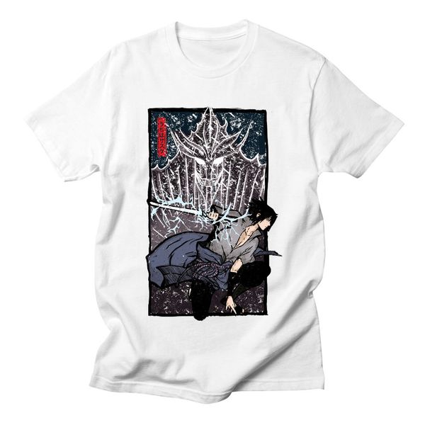 

naruto uchiha sasuke short sleeve casual cool hipster brand fashion anime summer streetwear white hooded sweatshirt hoodie men t shirt