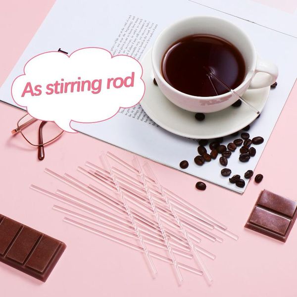 Altro Bakeware 100 pezzi Bastoncini acrilici Dessert Cupcake Toppers al cioccolato Trasparente riutilizzabile Lecca-lecca Cake Pops Tools262C