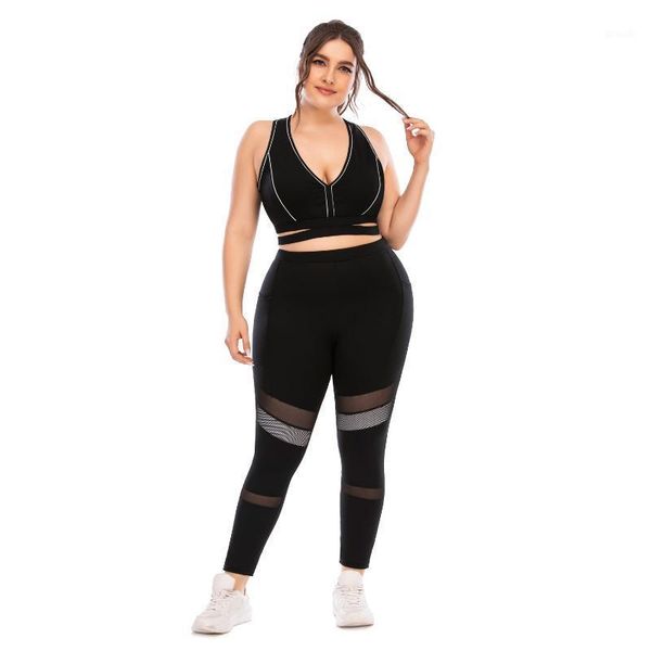 

yoga outfits sports wear for obese women gym legging set aerial body training fitness suit female plus size sportsuit workout clothes1, White;red
