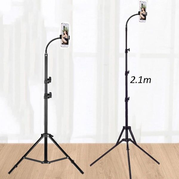 

universal portable aluminum phone dsl camera live tripod stand mount digital camera tripod support led ring light for1