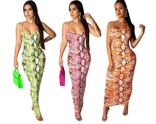 

casual dresses adogirl snakeskin print women maxi dress1, Black;gray