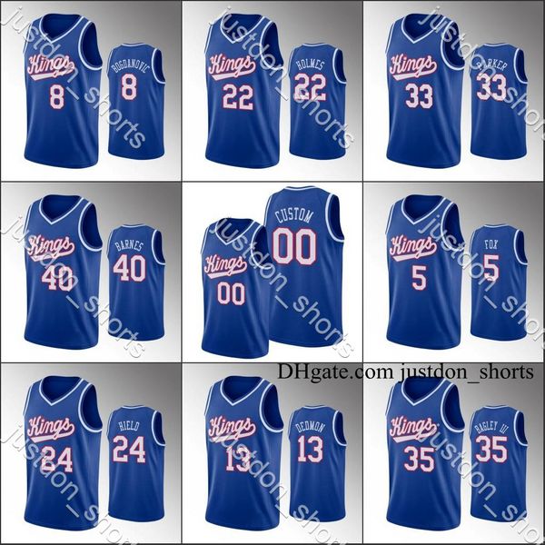 

sacramento kings jerseys men de'aaron fox buddy hield marvin bagley anniversary classic custom press city new edition shirts, Black;red