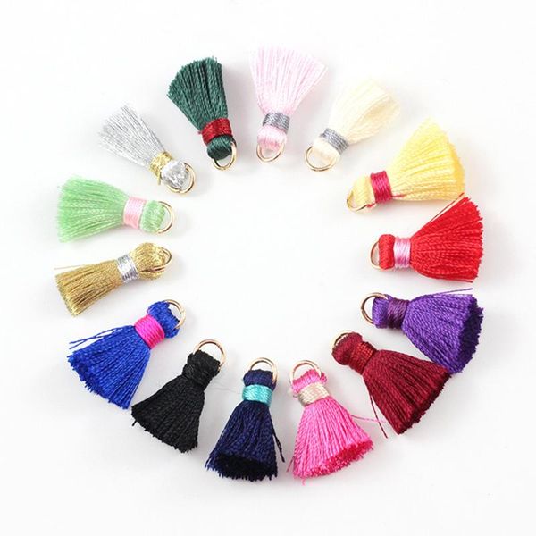 

30pcs 2cm mini silk tassel pendant for jewelry making diy bracelet cellphone pendant finding key bag pendant craft tassels h jllgvc