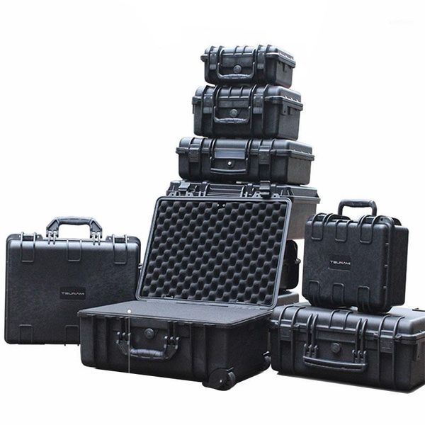 

portable toolbox waterproof instrument case safety protection equipment storage box impact resistant suitcase tool boxwith spong1