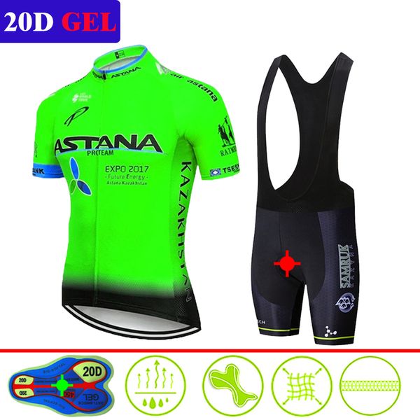 

2020 summer astana new cycling jersey short sleeve set maillot ropa ciclismo uniformes quick-dry bike clothing mtb cycle clothes c0123, Gray
