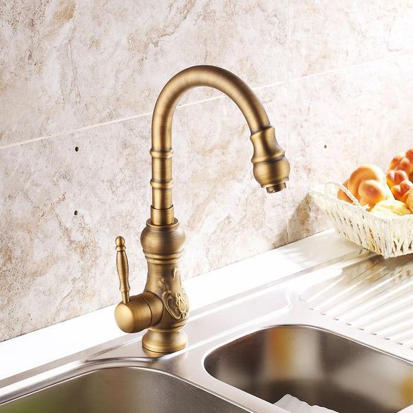 

single holder single hole deck mounted faucet retro antique brass bathroom faucets kitchen faucet cold water m qylwyd