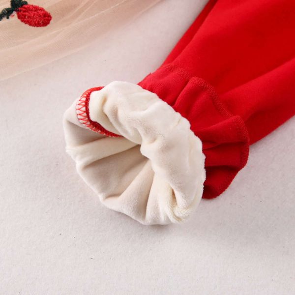 

winter red girl princs baby autumn and drs foreign sle plush thickened skirt qs23, Red;yellow