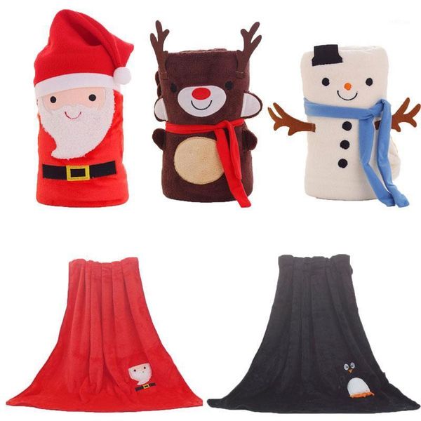 

xmas elk animal blanket flannel print double sided towel blanket for kids women gifts christmas home decorations 31.50"*39.37"1