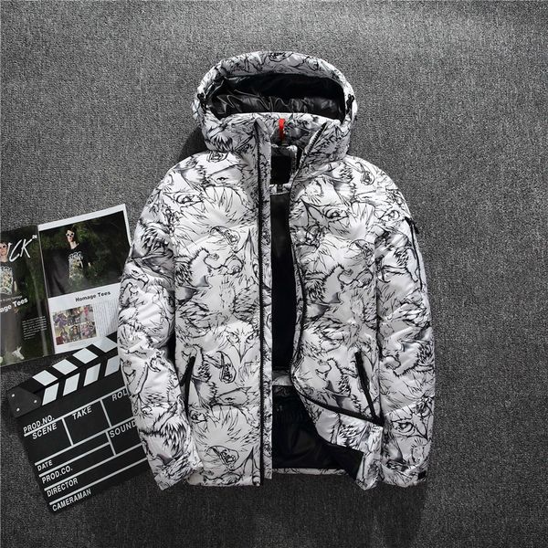 

boutique black thick new warm casual print 2020 winter fashion duck mens slim hooded white jacket down coat ndtos