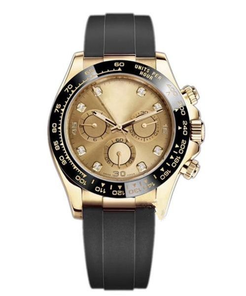 

u1 factory quality mens rubber strap wristwatch folding buckle automatic machine 2813 movement series 40mm dial mens watches, Slivery;brown