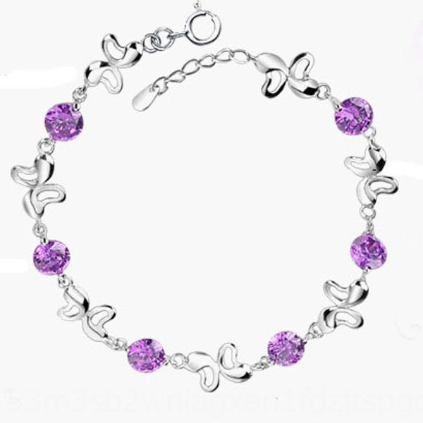

925 butterfly sterling silver korean fashion amethyst swiss diamond jewelry 925 braceletbutterfly braceletsterling silver korean fashion ame, Golden;silver