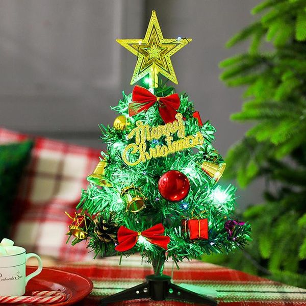 

30cm deskmini christmas tree ornament with led light durable decoration gift for christmas home decorations