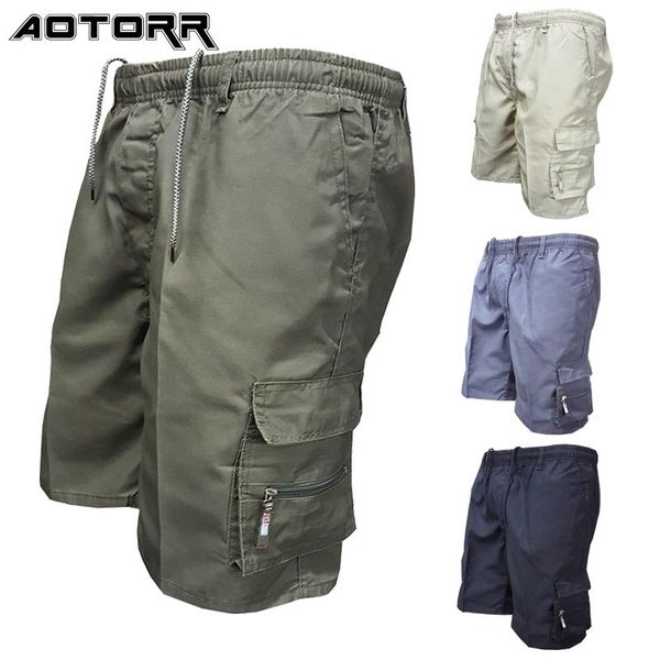 

2021 summer mens multipocket cargo shorts casual loose outdoor fashion solid color sport pants men, White;black