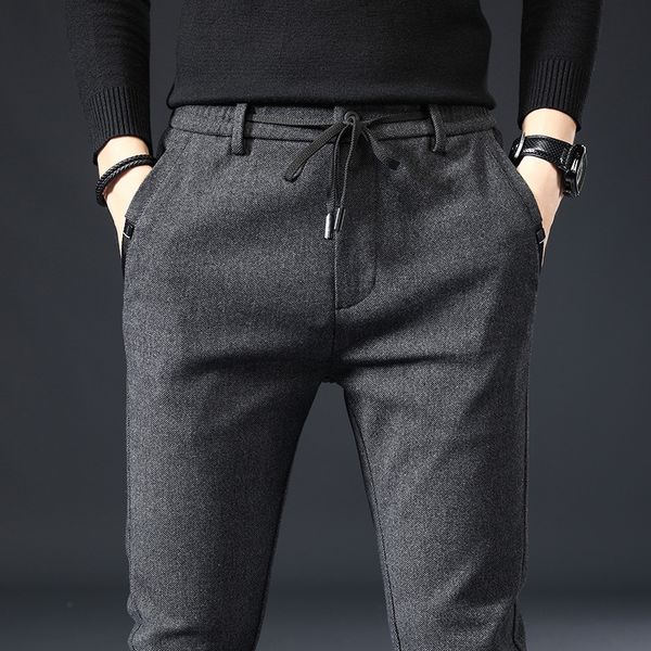 

men's casual straight tube slim fit fall 2020 new cotton hemp casual and trouserscotton and linen trouserslong pants autumn winter vers, Blue