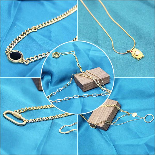 

hip hop korean necklace, steel titanium, niche double layer long sweater chain accessories, Silver