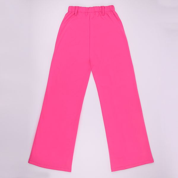 

omsj new high waist fashion streetwear women's solid full length trousers sweat pants elastic waist neon pink flare bottoms 201113, Black;white