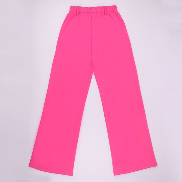 OMSJ nuova vita alta moda streetwear donna solido pantaloni a figura intera pantaloni della tuta elastico in vita neon rosa pantaloni svasati 201113