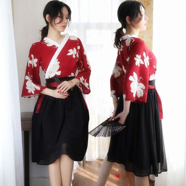 

role new hanfu printed play chiffon lingerie japane style lovely nightdrs, Black;white