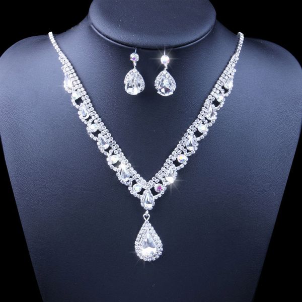 

style jewelry set water drop bride necklace earrings two piece diamond new accessories swimsuit bandage bathing suits pad