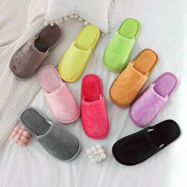 

plush indoor home furnishing winter wood floor non-slip warm fall winter eva confinement warm cotton slippers cotton shoes, Black