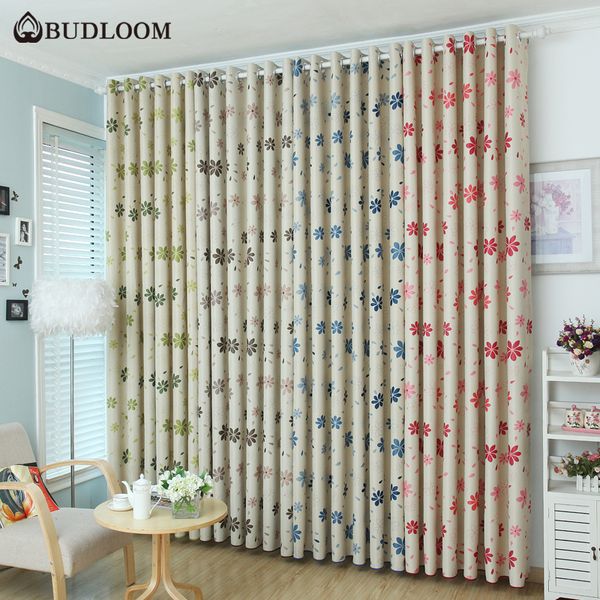 

budloom flowers blackout curtains for bedroom 4 colors floral curtains for living room kids room blue red brown window drapes
