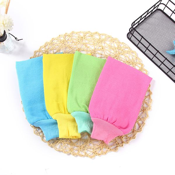 

shower spa exfoliator two-sided bath glove body cleaning scrub mitt rub dead skin removal wxy093