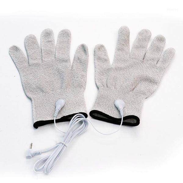 

fiber electrotherapy massage gloves electric conductive gloves with cable for tens acupuncture therapy machine pain relief1