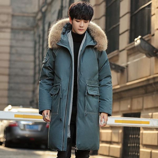 

men's fashionable winter long down jacket1, Black