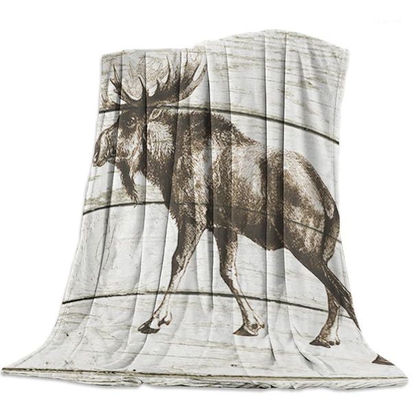 

wood moose lines throw blanket sofa bed throw blanket kid warm for beds coral fleece fabric1