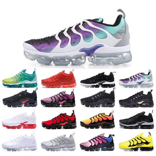 

plus running shoes mens womens triple white bumblebee bred core black dmp sunset blue fury zebra aurora green psychic pink lime cool grey si, White;red