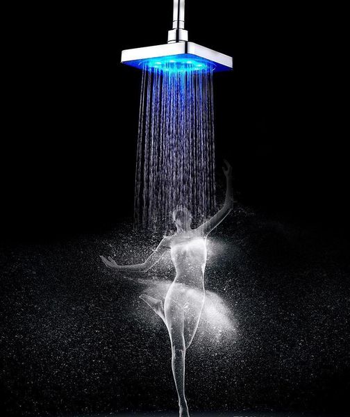 

selling temperature control romantic light bathroom shower heads 8 led lights 7 colors 6 inch square shower head jllslt ladyshome