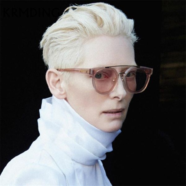 

transparent men round sunglasses women brand glasses design krmding female sun lunette feminino men retro soleil idgft, White;black