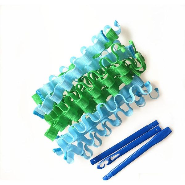

18pcs 55cm magic hair curlers spiral curls styling kit no heat magic hair curlers and 1 styling hooks for qylmdp bdehair