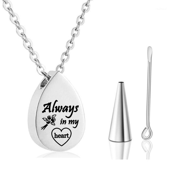 

women teardrop pendants short chain custom choker stainless steel urn necklace cremation waterdrop jewelry1, Bronze;silver