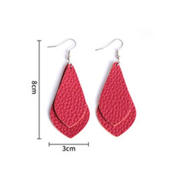 

multi layered flat leather earrings for women bohemian personalized handmade leather teardrop dangle earrings fas sqcpni homes2007, Silver