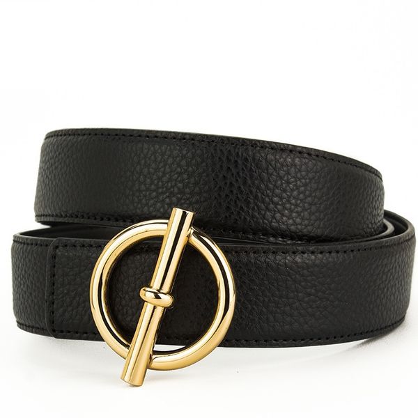 

new luxury gold silver buckle belt fashion genuine leather waist belt strap men women casual girdle popular jeans belt, Black;brown