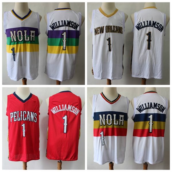 

basketball zion williamson men pelicans jersey new orleans, Black;red
