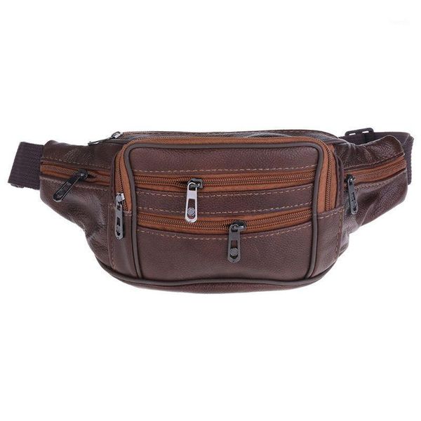 

men's vintage leather messenger bag waist pack pouch outdoor hiking motorcycle1