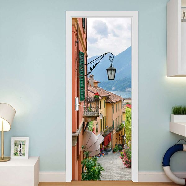 

new european style alley paste bedroom bathroom door self adhive removable pvc home decoration