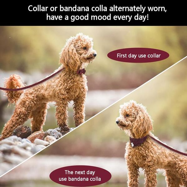 

leather dog collar bandana leash set plaid bowknot pet collar and leash set adjustabe dog collars and banda wmtmfy