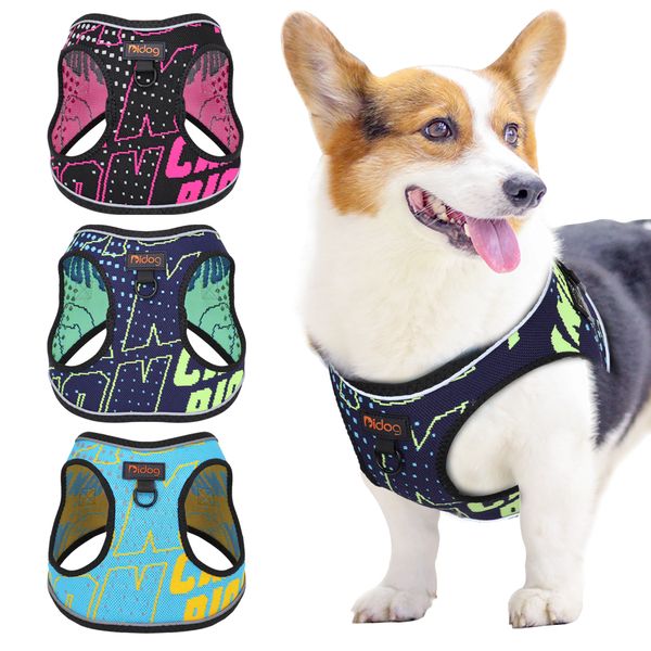 

nylon breathable non drawstring reflective vest with adjustable printing pet belt for small medium sized cats and dogs