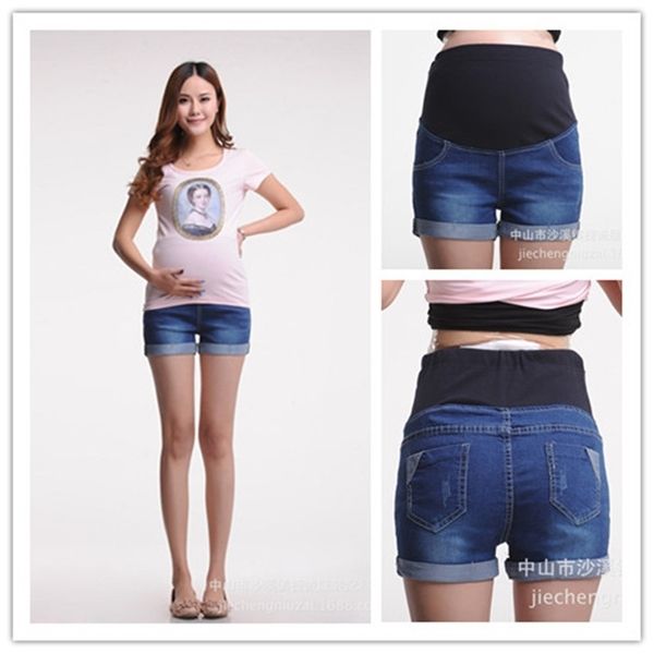 

новое лето для беременных брюки джинсовые шорты беременность джинсы для беременных женщин одежда матери одежда c1002, White